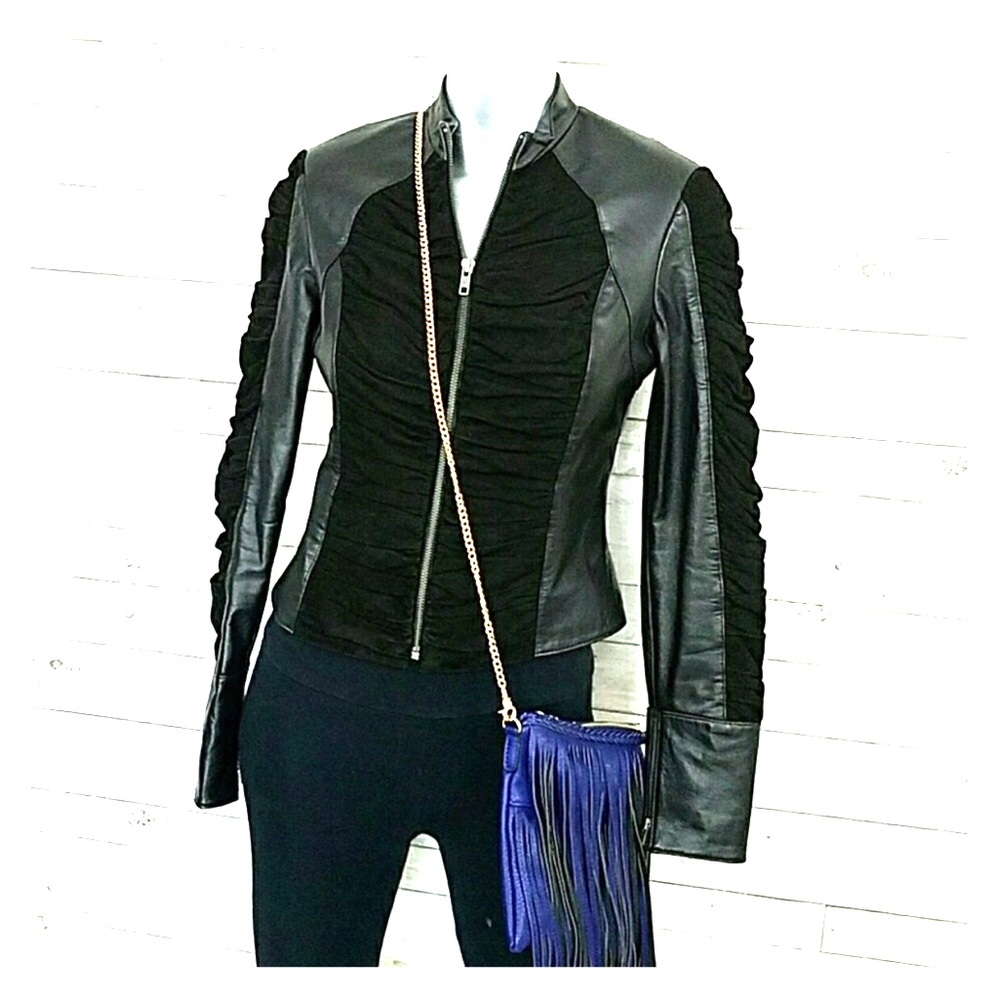 Cache Genuine Leather & Suede Jacket
